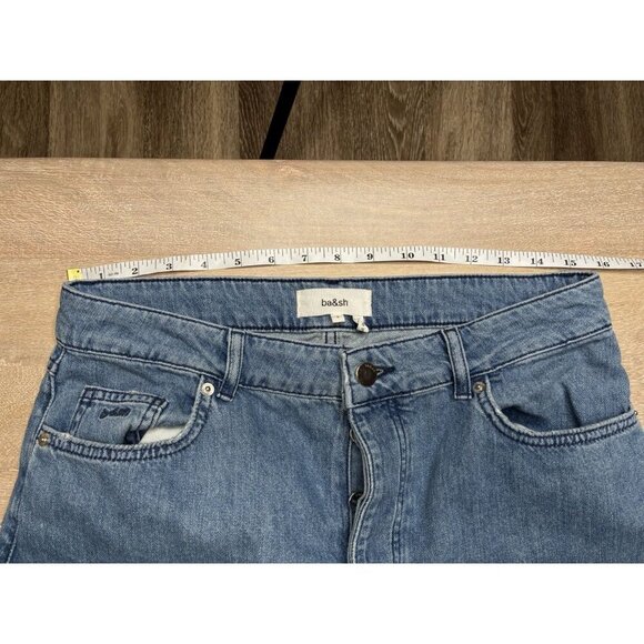 ba&sh Clifford High Rise Straight Leg Jeans in Blue Jeans Size Large 31" Waist - Picture 9 of 11